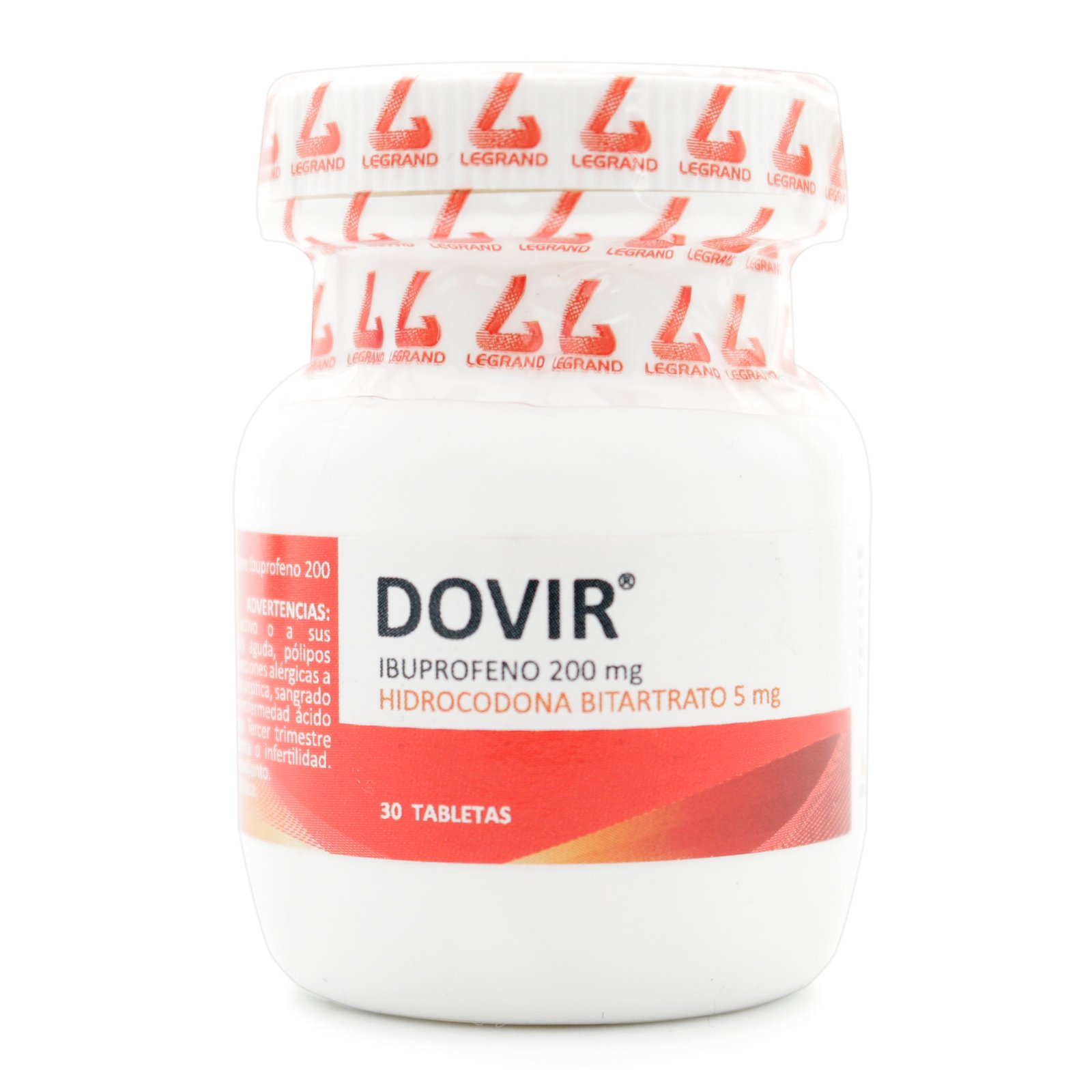 Dovir 30 Tabletas | Ibuprofeno + Hidrocodona
